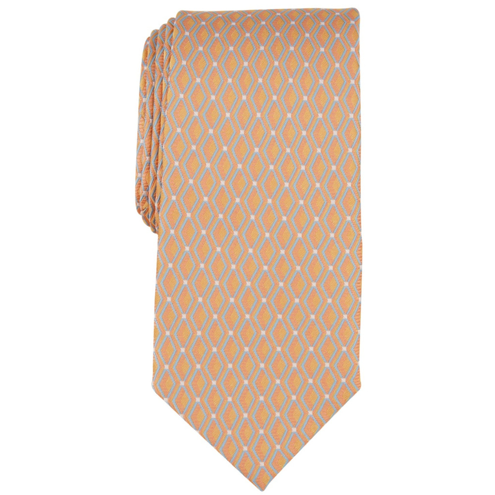 Perry Ellis Men Geo Pattern Tie Yellow One Size